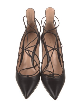 Gianvito Rossi Leather T-Strap Pumps