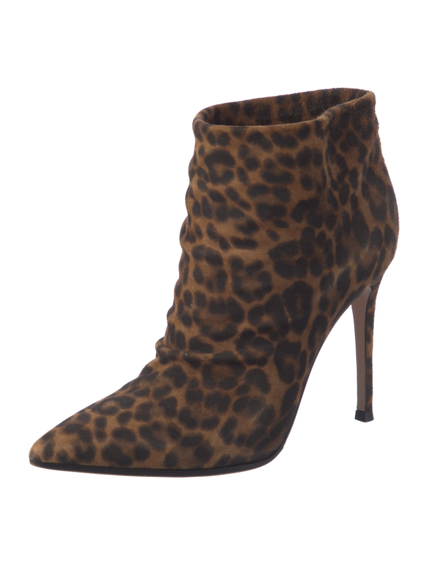 Gianvito Rossi Suede Animal Print Boots