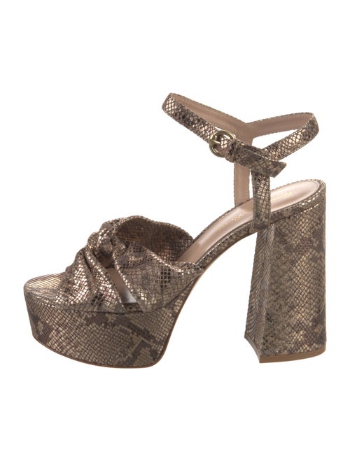 Gianvito Rossi Leather Animal Print Sandals