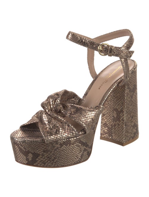 Gianvito Rossi Leather Animal Print Sandals