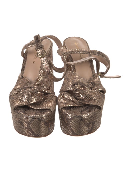 Gianvito Rossi Leather Animal Print Sandals