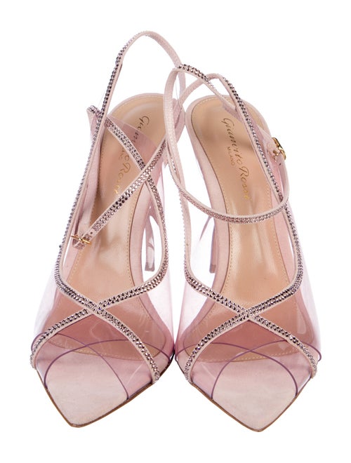 Gianvito Rossi PVC Crystal Embellishments Slingback Sandals