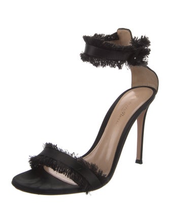 Gianvito Rossi Satin Raw-Edge Trim Sandals