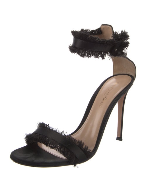 Gianvito Rossi Satin Raw-Edge Trim Sandals