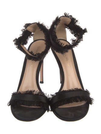Gianvito Rossi Satin Raw-Edge Trim Sandals