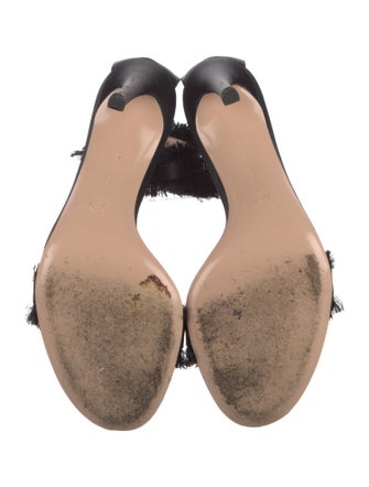 Gianvito Rossi Satin Raw-Edge Trim Sandals