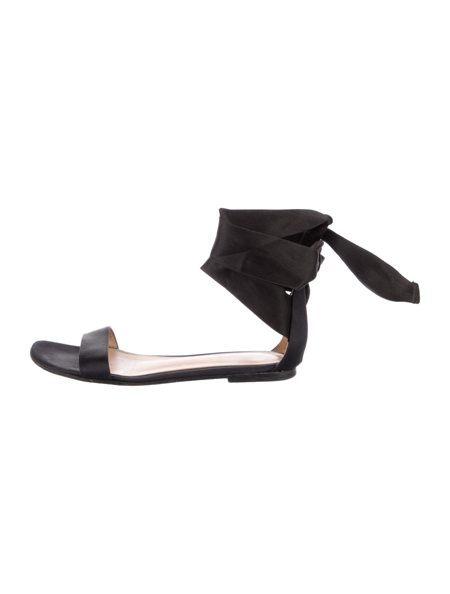 Gianvito Rossi Satin T-Strap Sandals