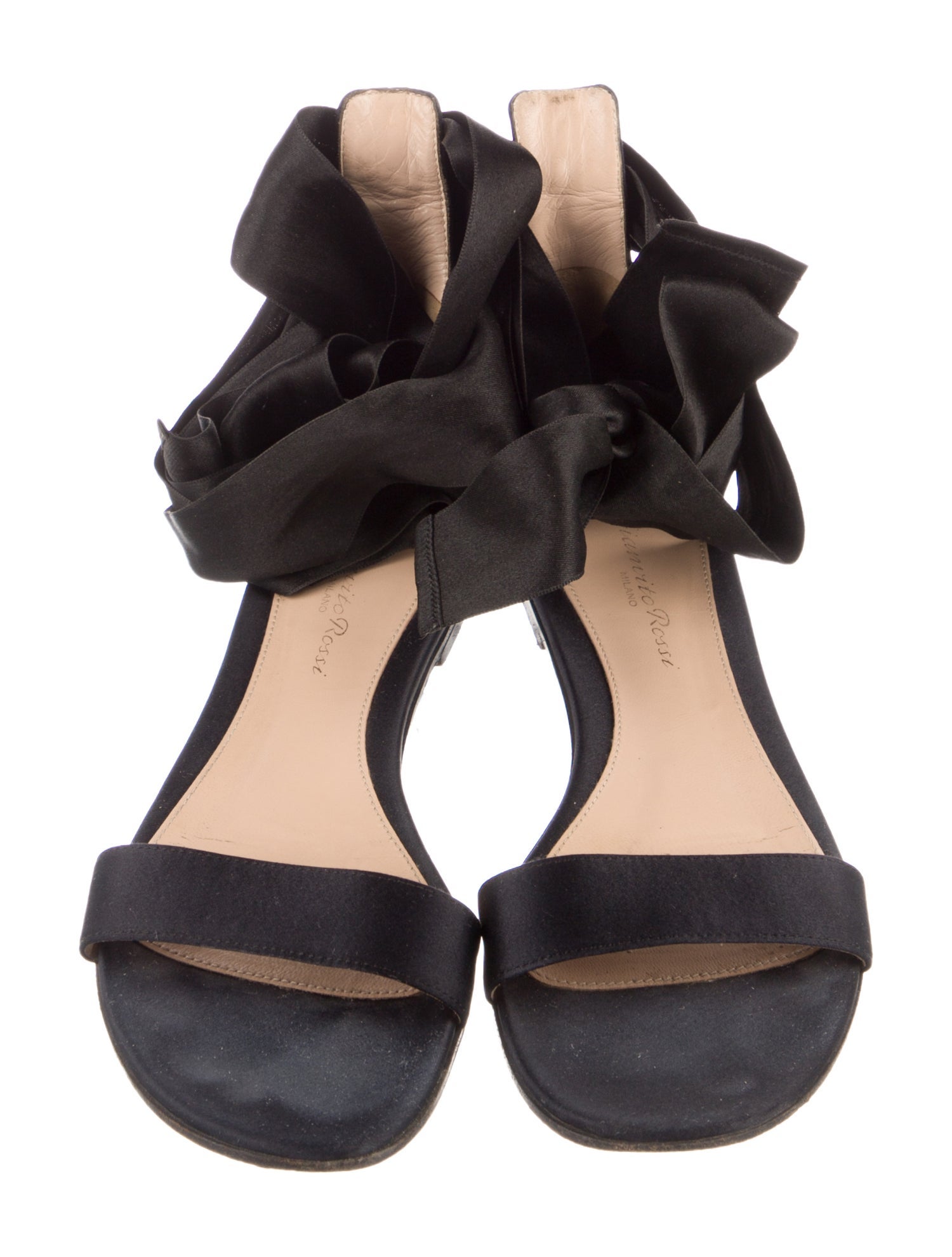 Gianvito Rossi Satin T-Strap Sandals