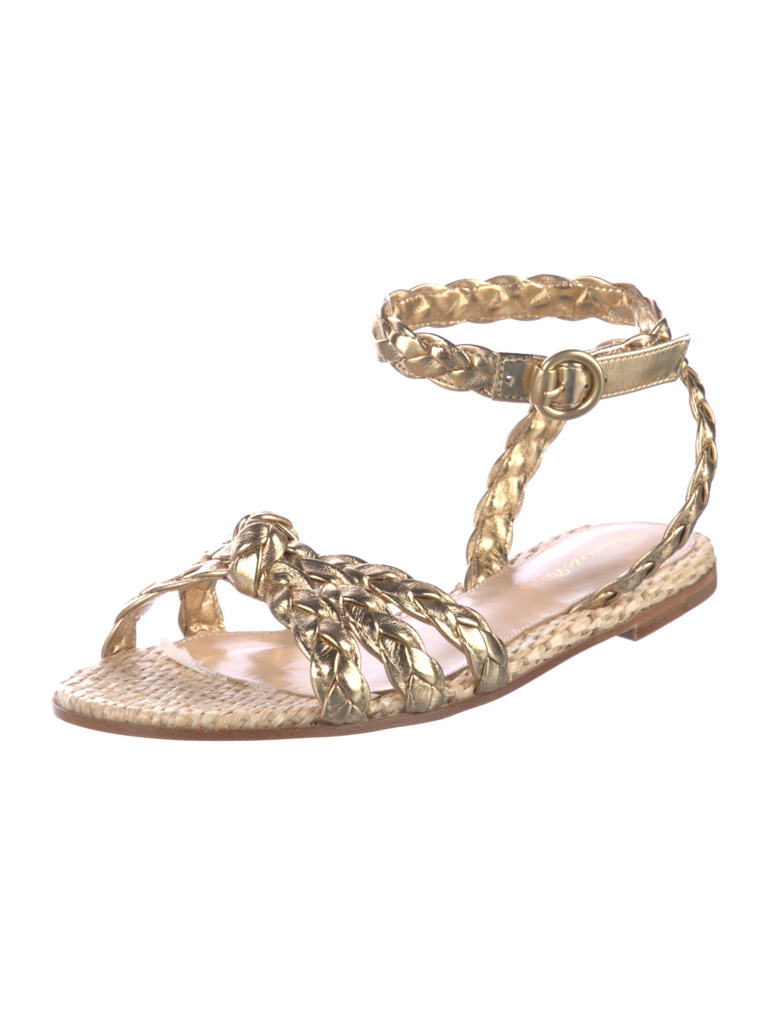 Gianvito Rossi Leather Braided Accents Espadrilles