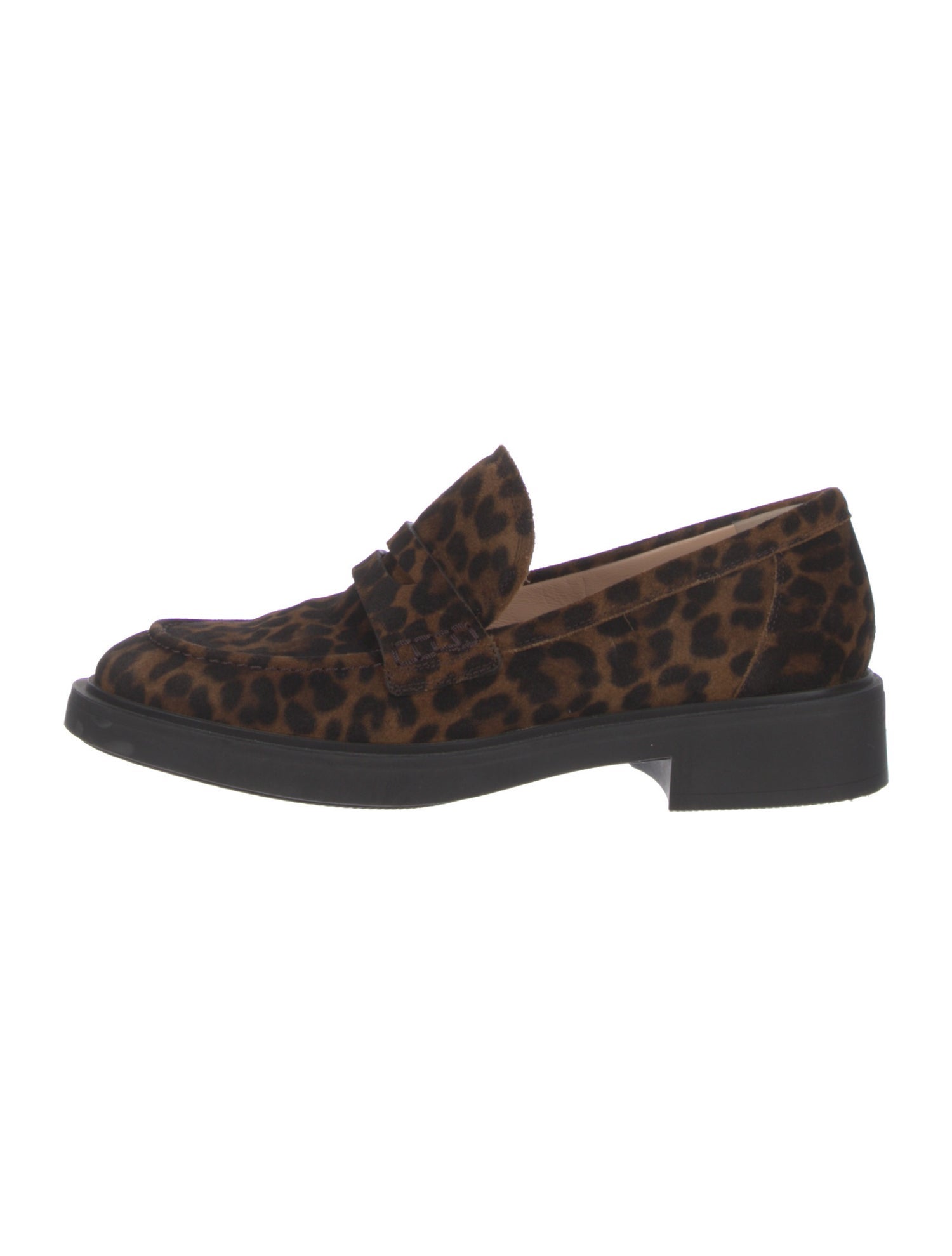 Gianvito Rossi Suede Animal Print Loafers