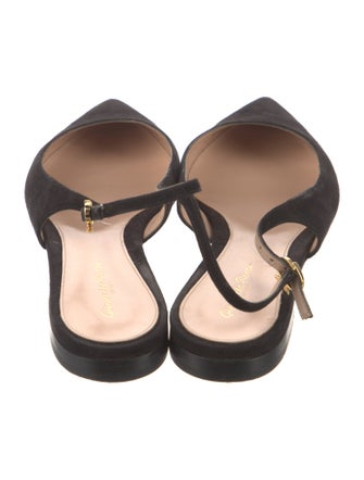 Gianvito Rossi Suede Slingback Flats