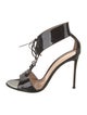 Gianvito Rossi Patent Leather T-Strap Sandals