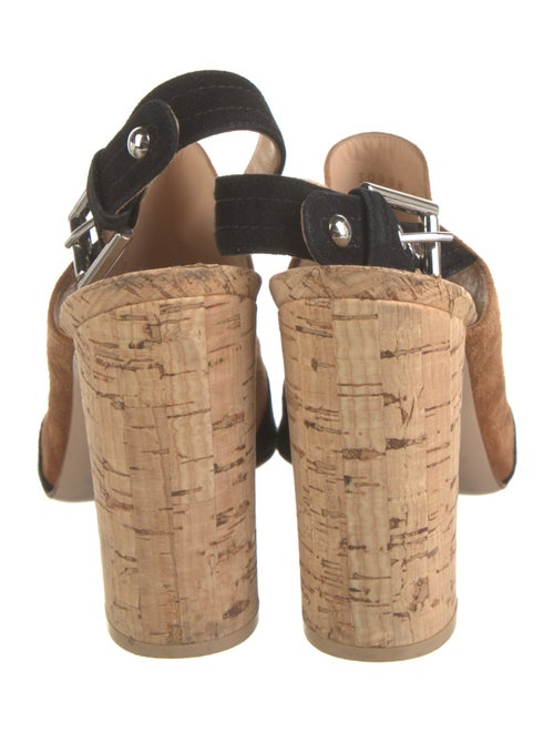 Gianvito Rossi Suede Colorblock Pattern Slingback Sandals