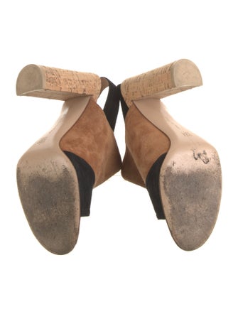 Gianvito Rossi Suede Colorblock Pattern Slingback Sandals