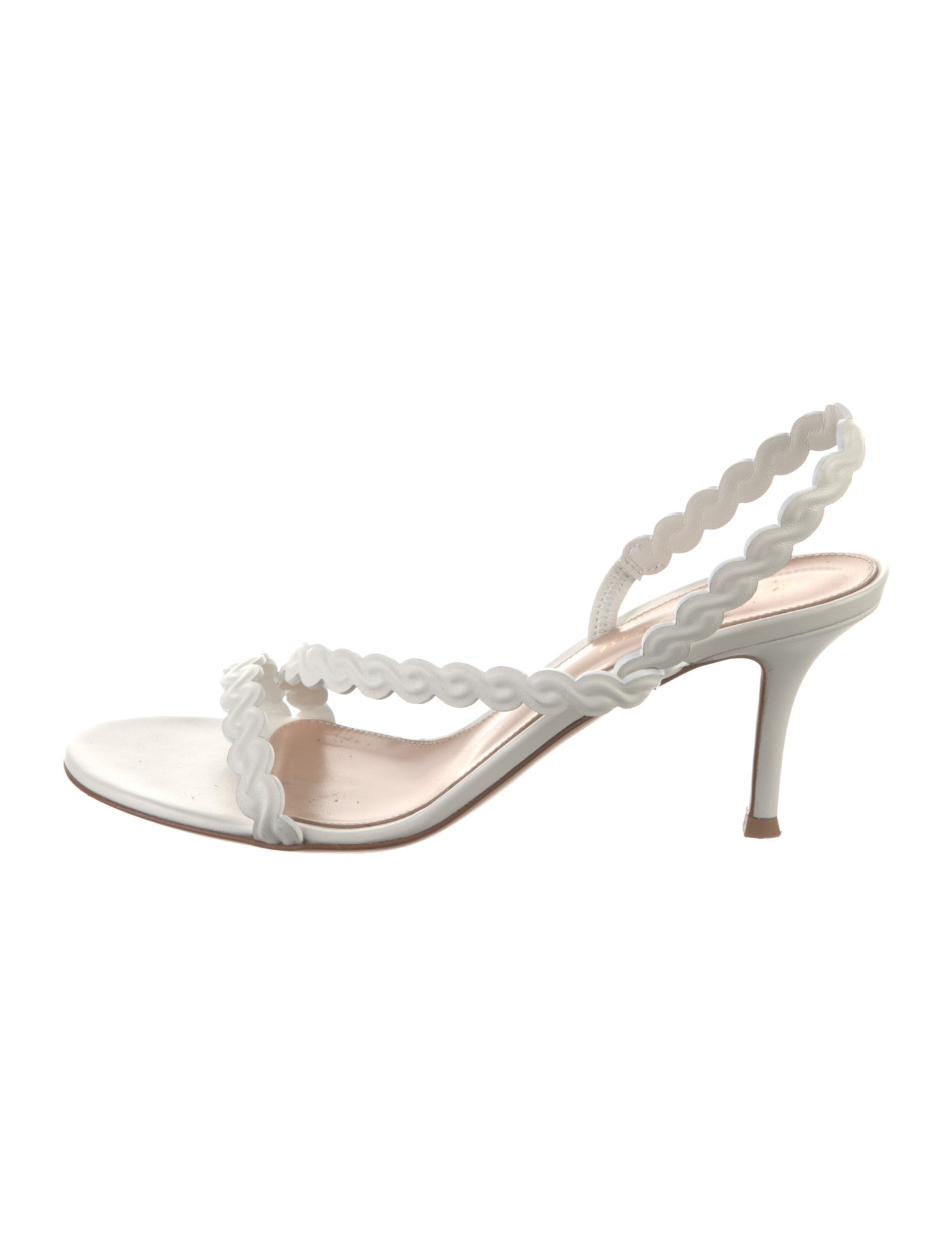 Gianvito Rossi Leather Braided Accents Slingback Sandals
