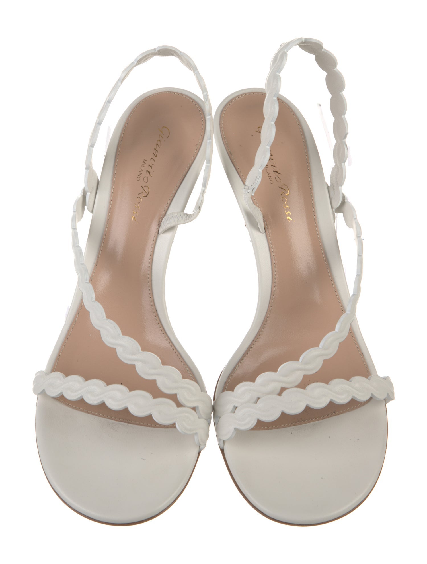 Gianvito Rossi Leather Braided Accents Slingback Sandals