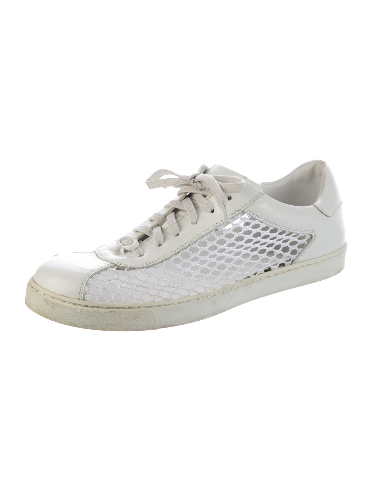 Gianvito Rossi Leather Mesh Accents Sneakers