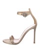 Gianvito Rossi Satin Crystal Embellishments Sandals