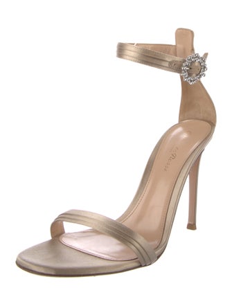 Gianvito Rossi Satin Crystal Embellishments Sandals