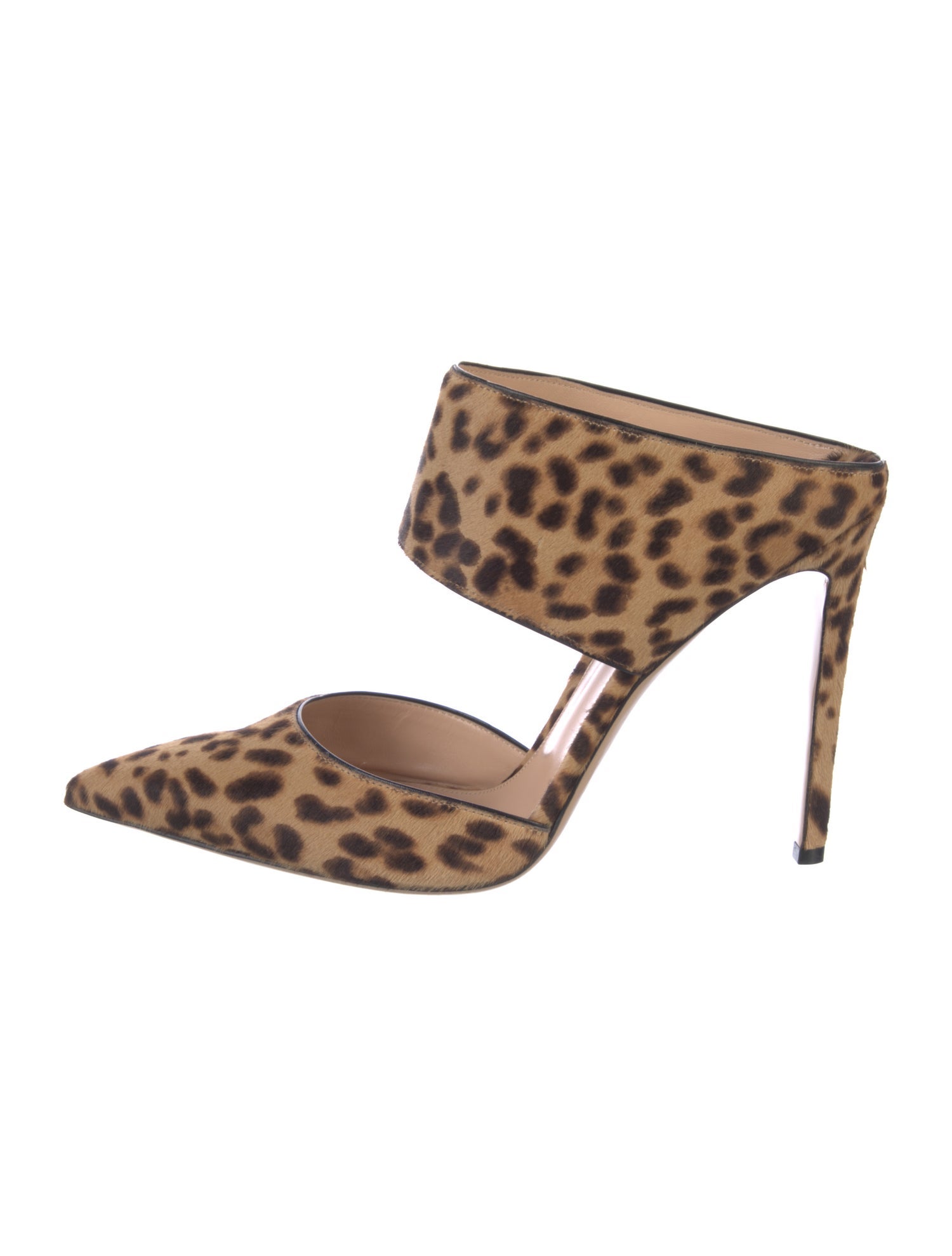 Gianvito Rossi Ponyhair Animal Print Mules