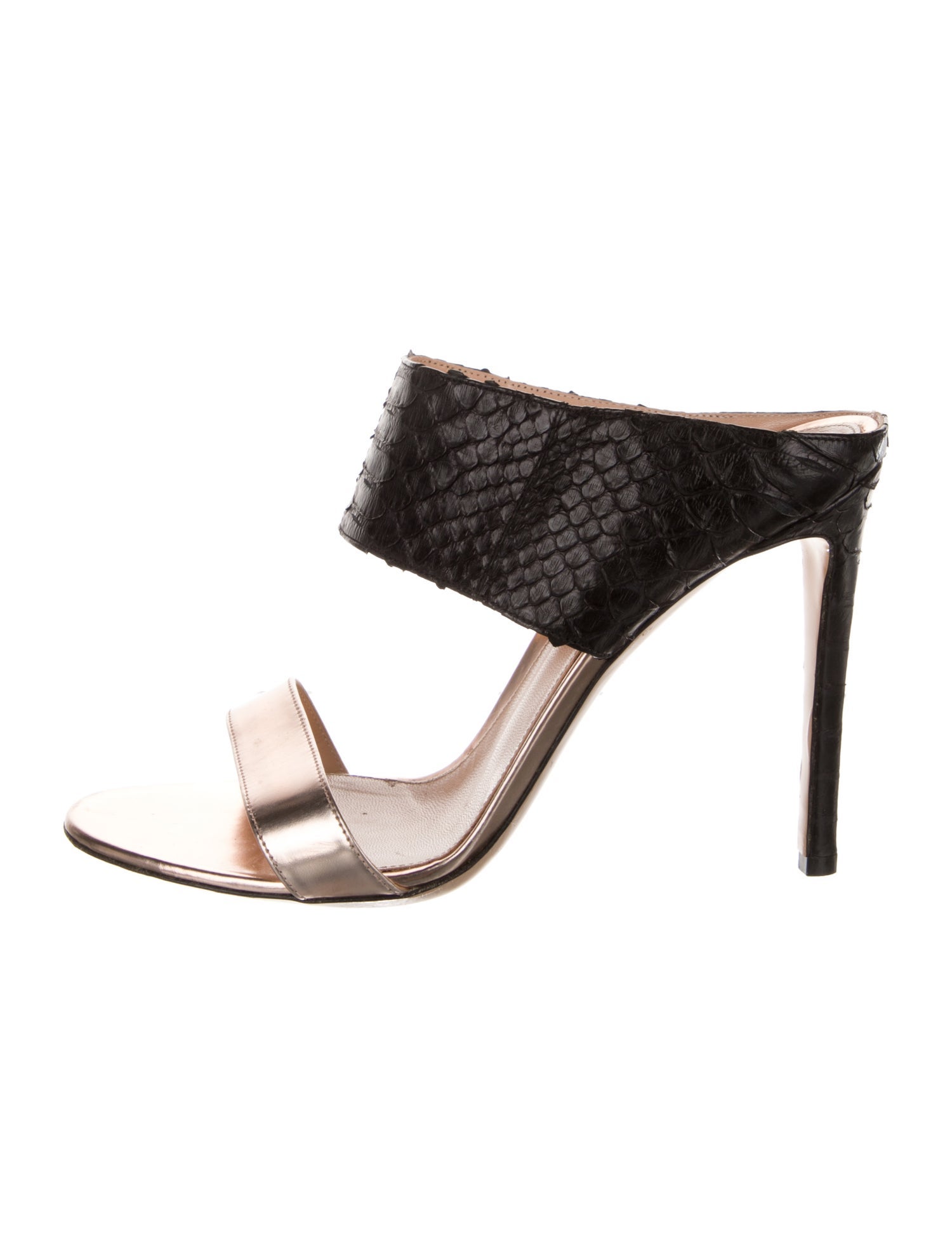 Gianvito Rossi Snakeskin Slides