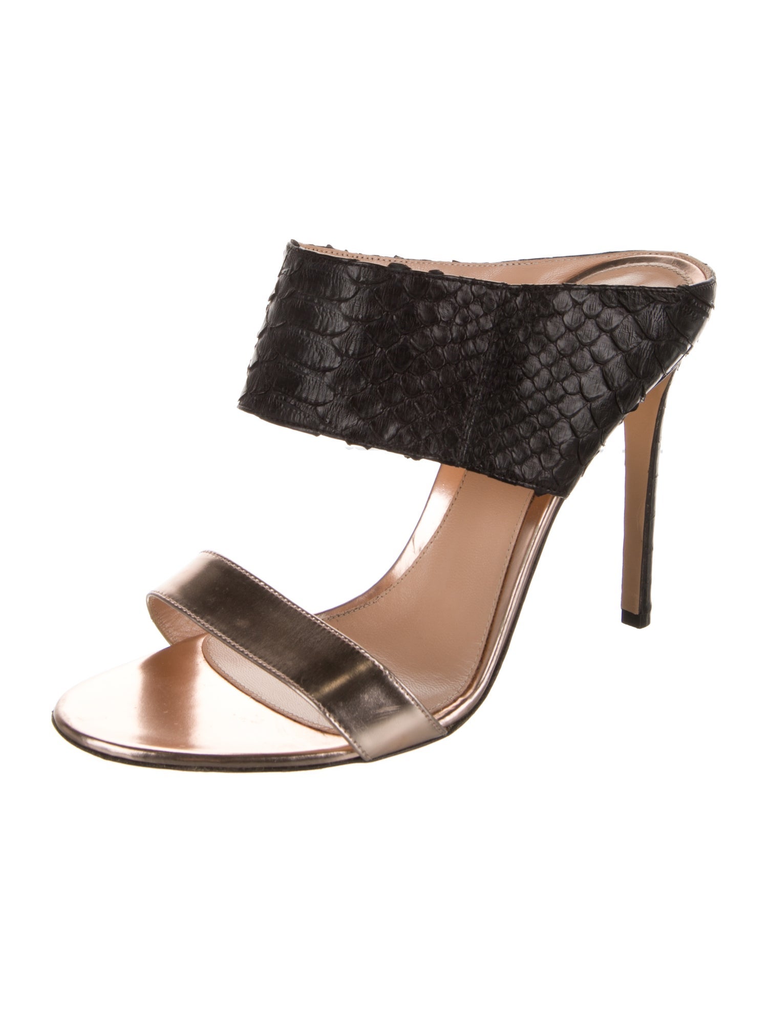 Gianvito Rossi Snakeskin Slides