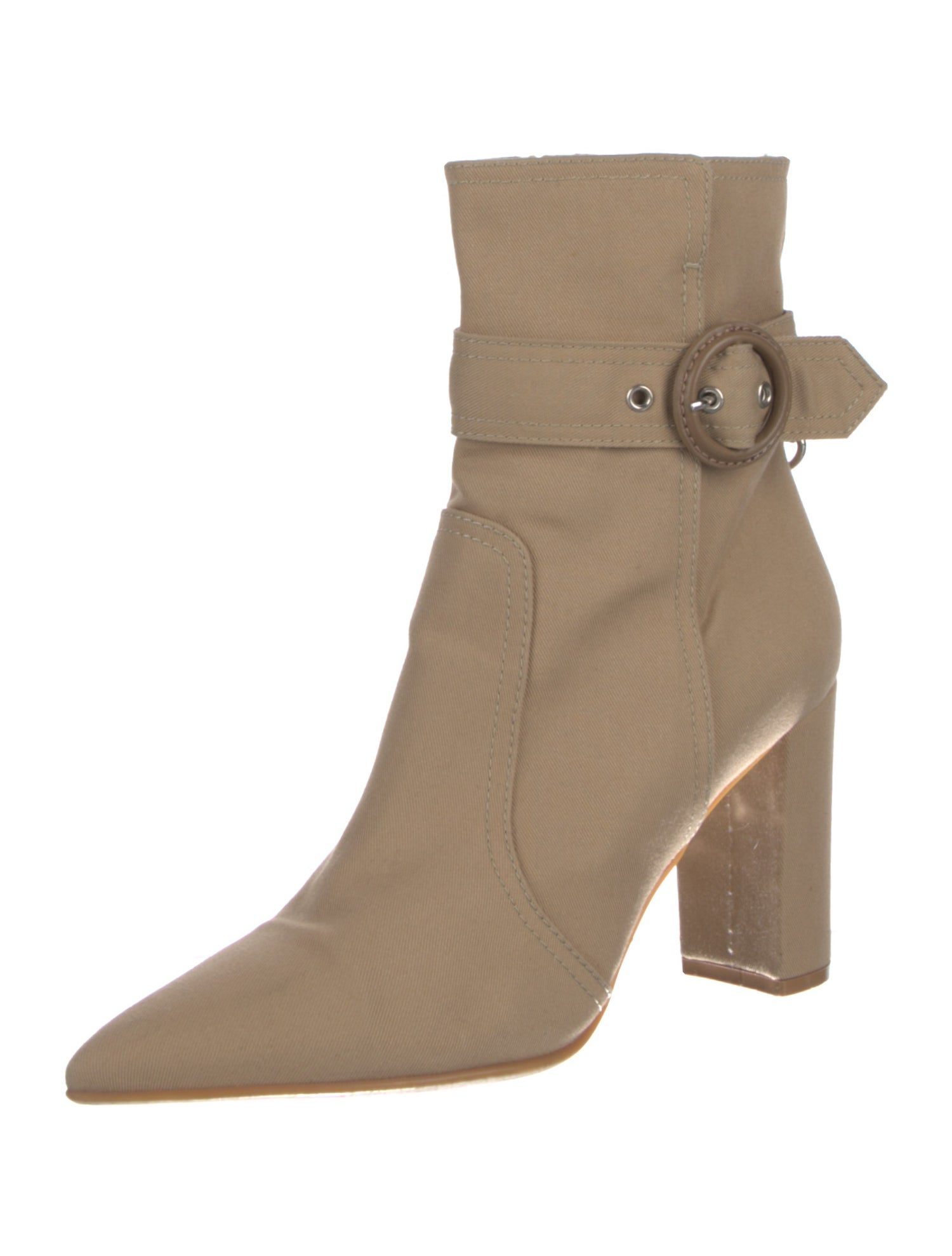 Gianvito Rossi Canvas Leather Trim Embellishment Boots