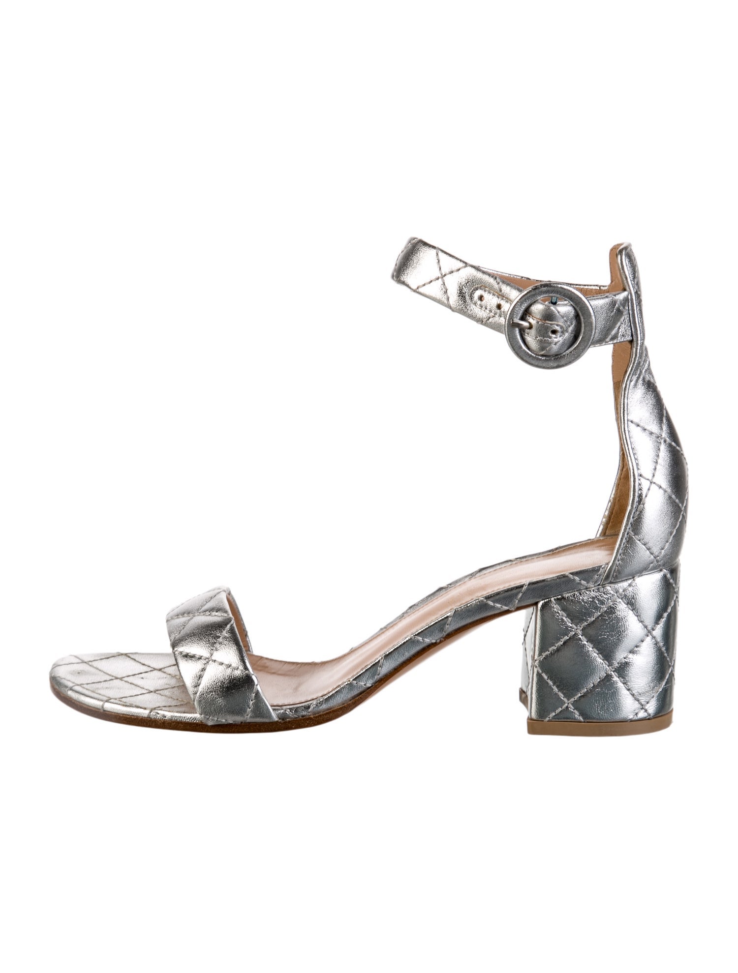 Gianvito Rossi Quilted Pattern Leather Sandals