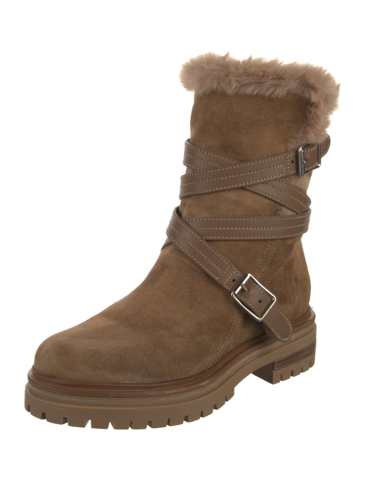 Gianvito Rossi Suede Moto Boots