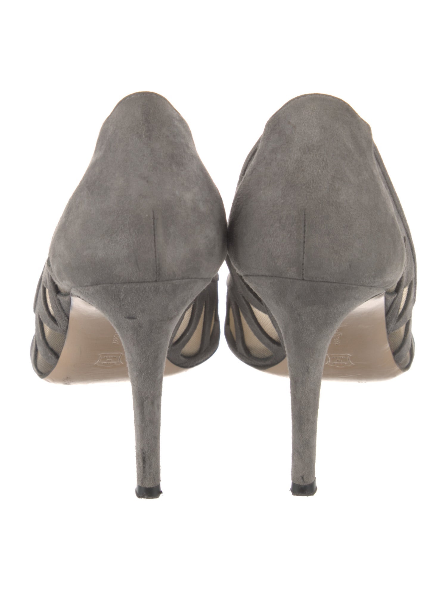 Gianvito Rossi Suede Lasercut Accents Pumps