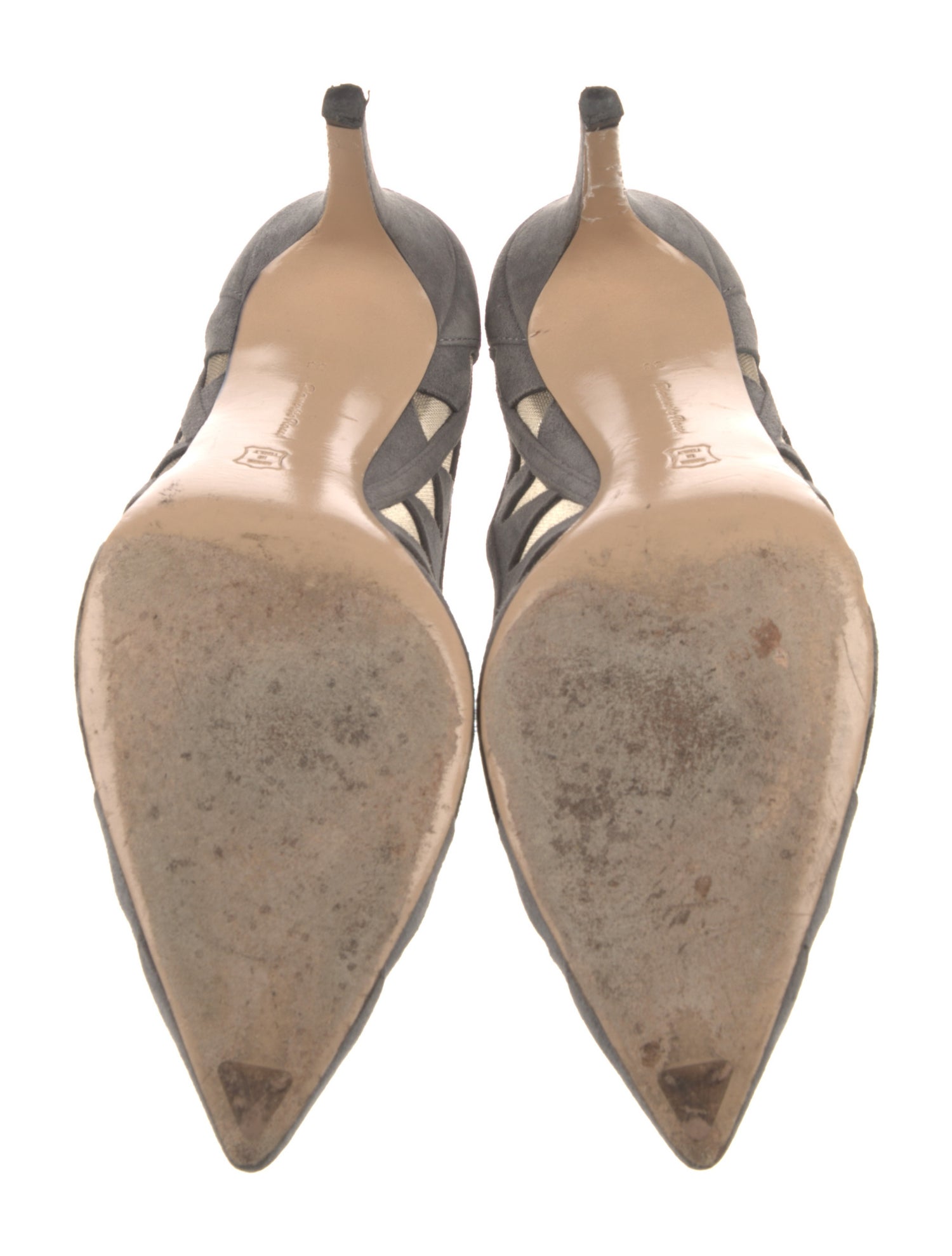 Gianvito Rossi Suede Lasercut Accents Pumps