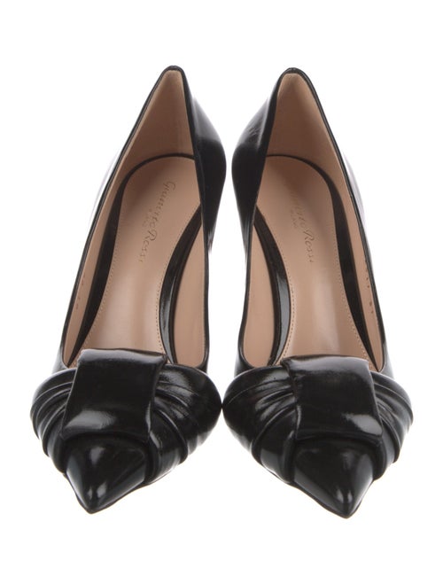 Gianvito Rossi Patent Leather Pleated Accents Pumps