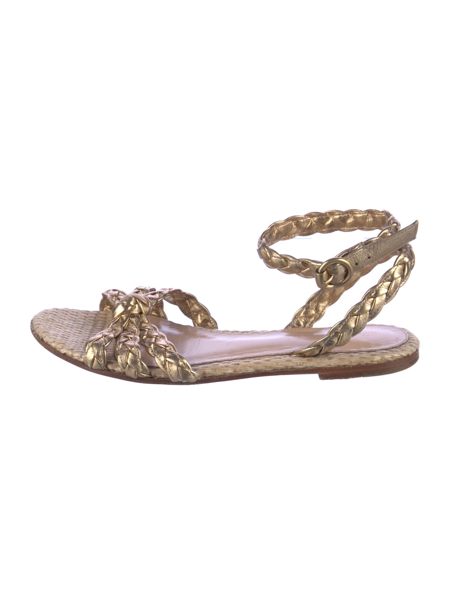 Gianvito Rossi Leather Braided Accents Espadrilles