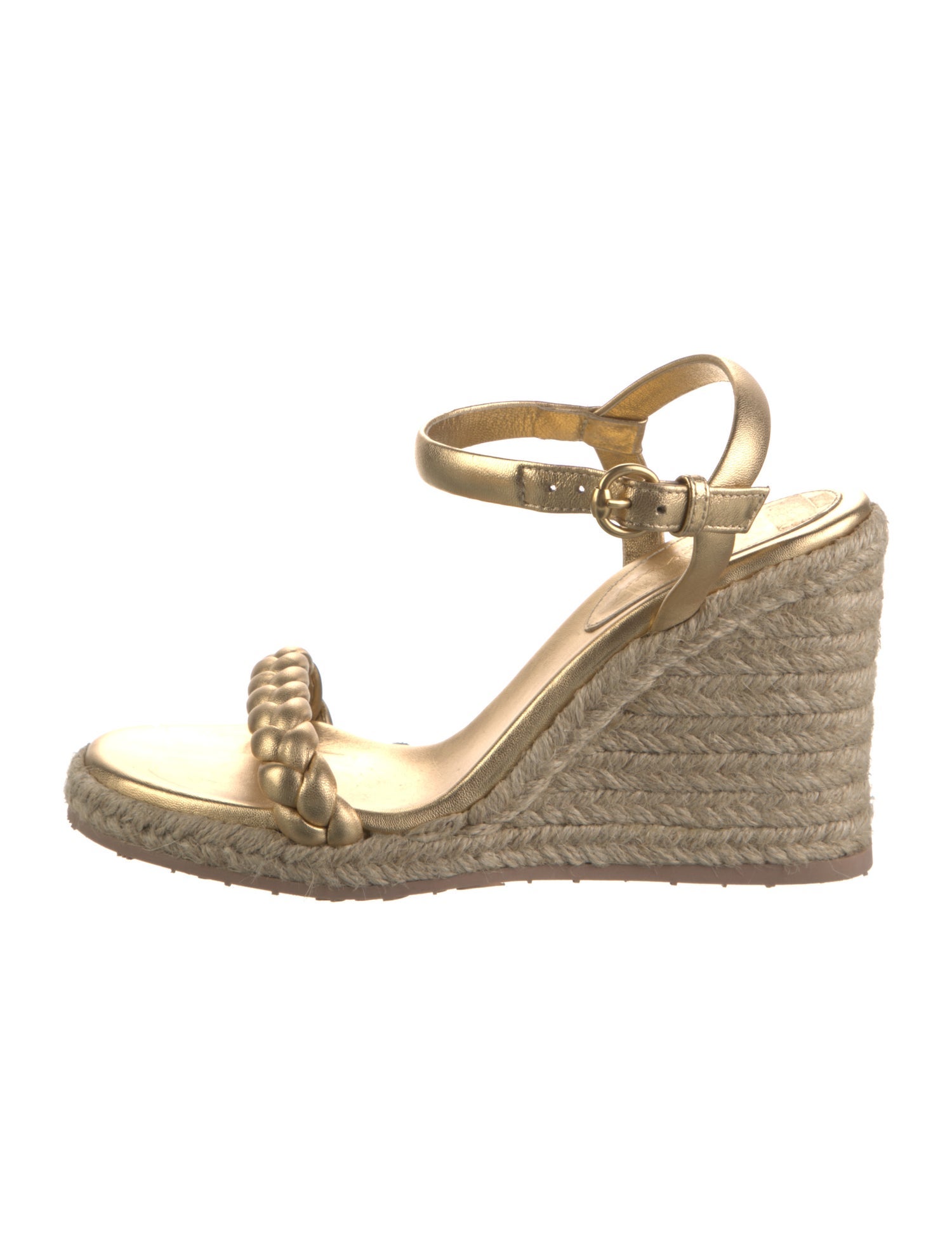 Gianvito Rossi Leather Braided Accents Espadrilles