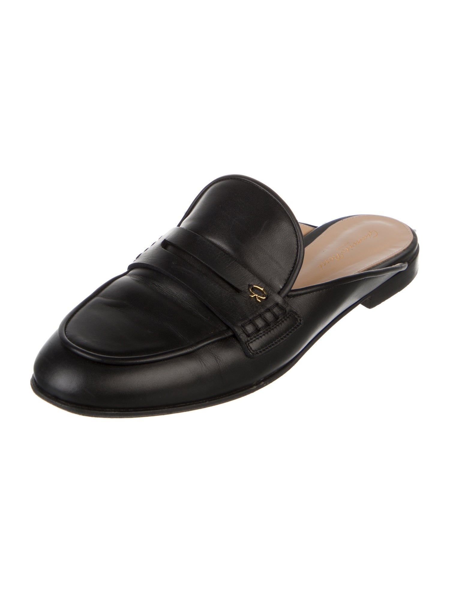 Gianvito Rossi Leather Braided Accents Mules