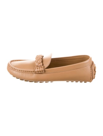 Gianvito Rossi Leather Braided Accents Loafers