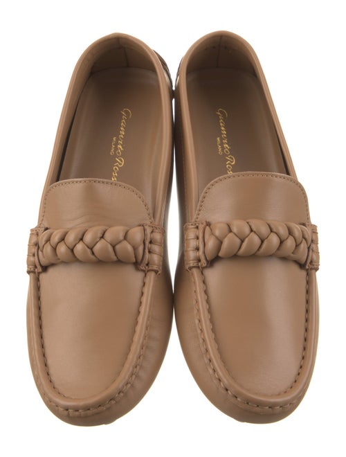 Gianvito Rossi Leather Braided Accents Loafers