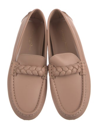 Gianvito Rossi Leather Braided Accents Loafers