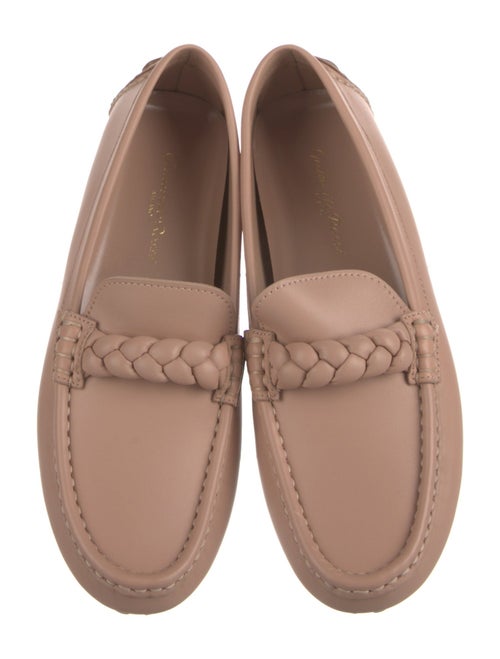 Gianvito Rossi Leather Braided Accents Loafers
