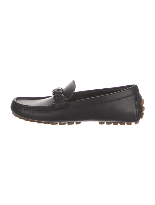 Gianvito Rossi Leather Braided Accents Loafers