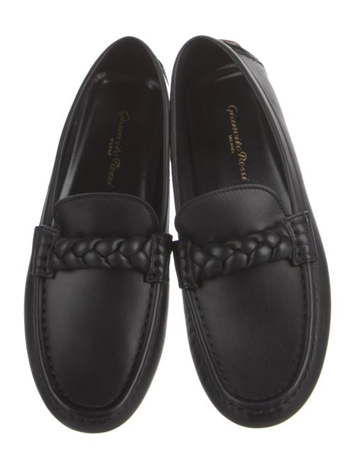 Gianvito Rossi Leather Braided Accents Loafers