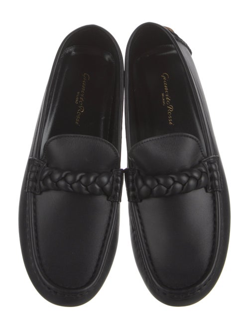Gianvito Rossi Leather Braided Accents Loafers
