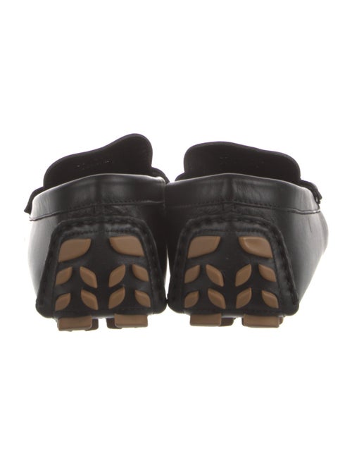 Gianvito Rossi Leather Braided Accents Loafers