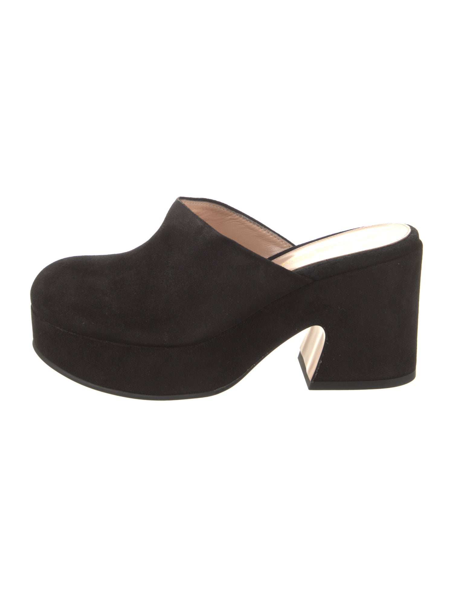 Gianvito Rossi Suede Leather Trim Embellishment Mules