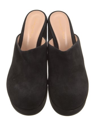 Gianvito Rossi Suede Leather Trim Embellishment Mules