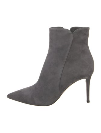 Gianvito Rossi Suede Leather Trim Embellishment Boots