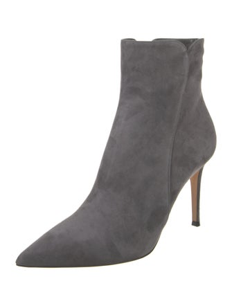 Gianvito Rossi Suede Leather Trim Embellishment Boots