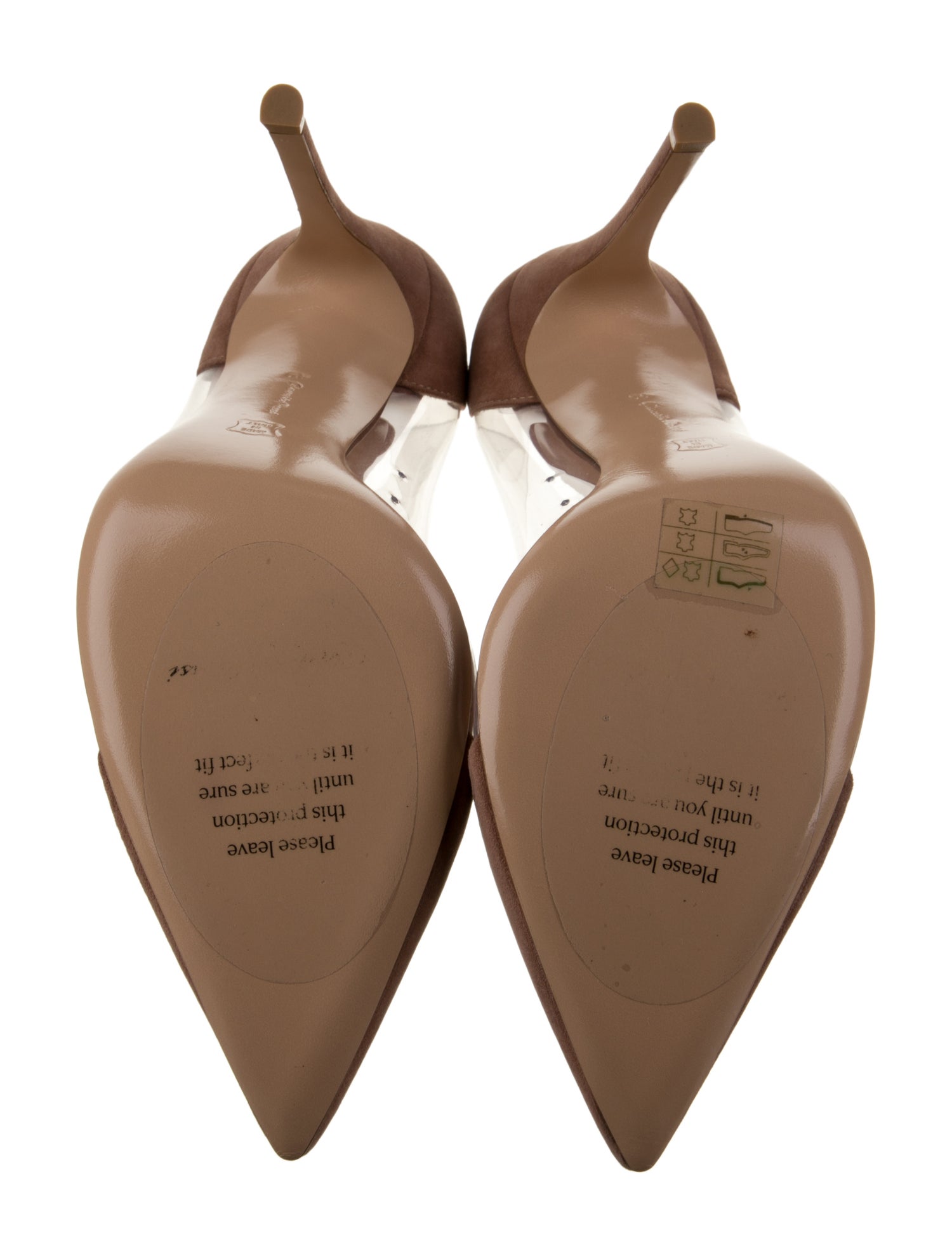 Gianvito Rossi Suede Leather Trim Embellishment D'Orsay Pumps