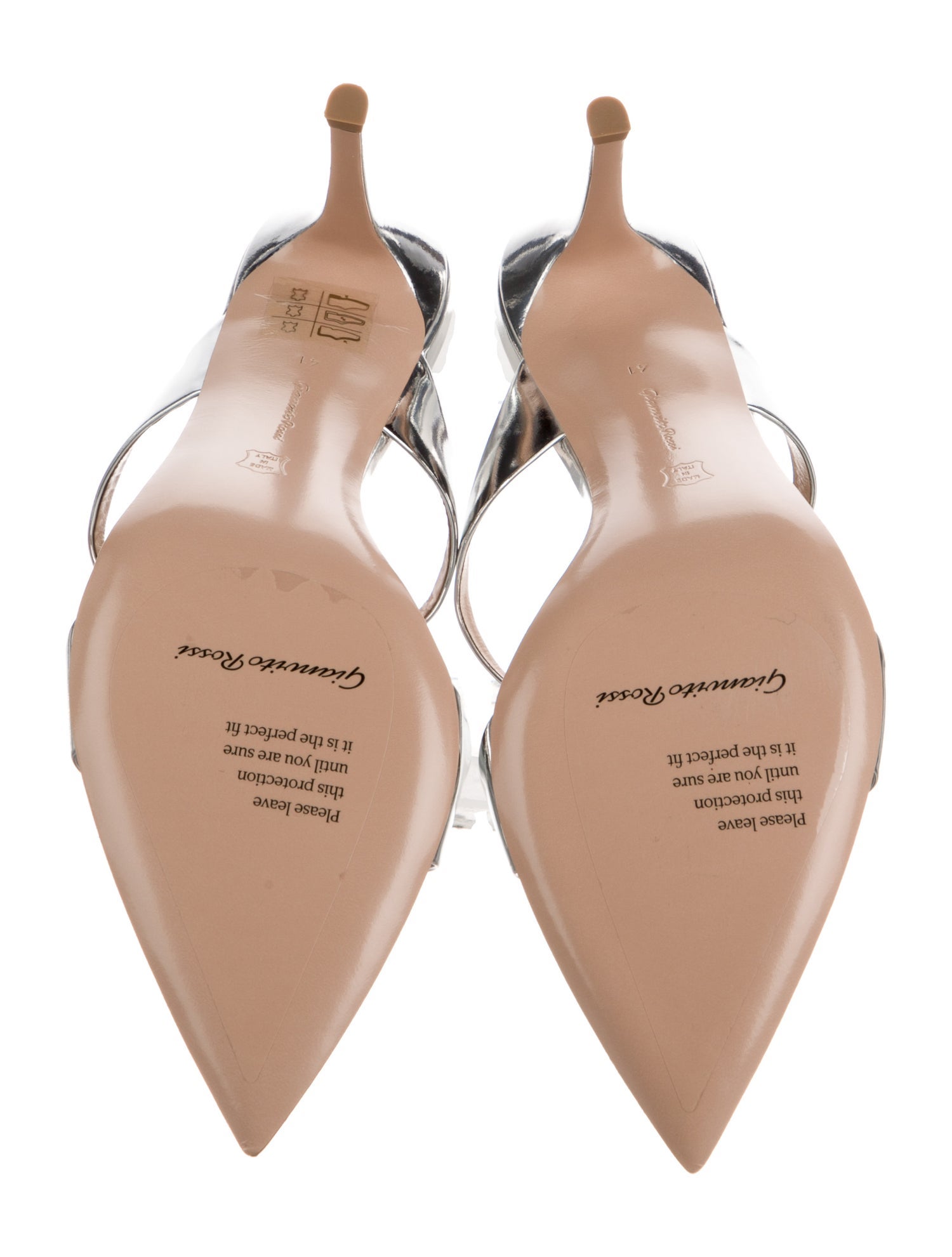 Gianvito Rossi Patent Leather Leather Trim Embellishment Slides