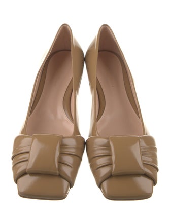 Gianvito Rossi Leather Pleated Accents Ballet Flats